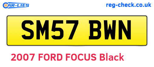SM57BWN are the vehicle registration plates.