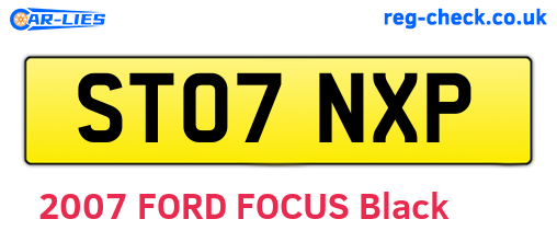 ST07NXP are the vehicle registration plates.