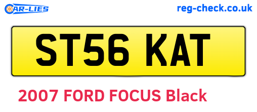 ST56KAT are the vehicle registration plates.
