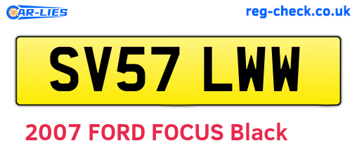SV57LWW are the vehicle registration plates.