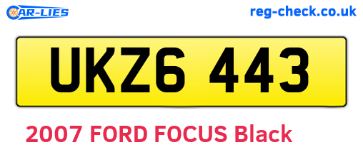 UKZ6443 are the vehicle registration plates.