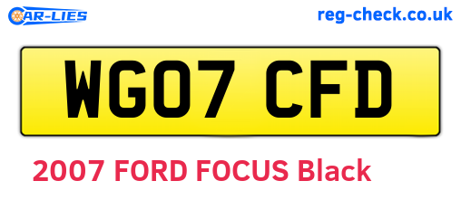 WG07CFD are the vehicle registration plates.