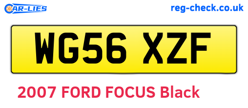 WG56XZF are the vehicle registration plates.