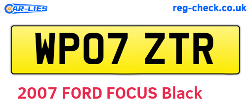 WP07ZTR are the vehicle registration plates.