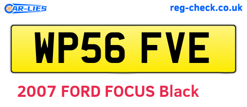 WP56FVE are the vehicle registration plates.