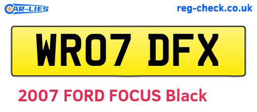 WR07DFX are the vehicle registration plates.