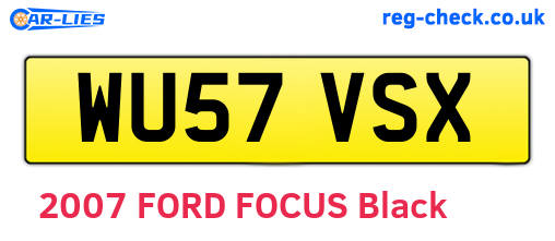 WU57VSX are the vehicle registration plates.