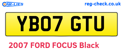 YB07GTU are the vehicle registration plates.