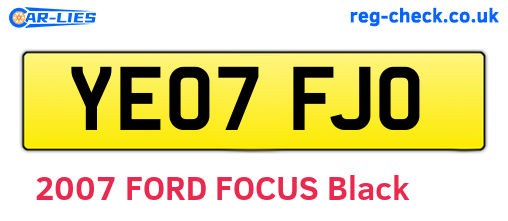 YE07FJO are the vehicle registration plates.