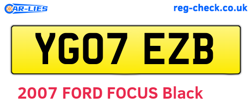 YG07EZB are the vehicle registration plates.