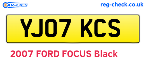 YJ07KCS are the vehicle registration plates.