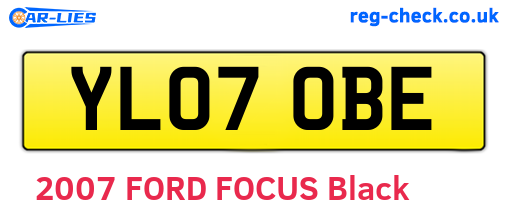 YL07OBE are the vehicle registration plates.
