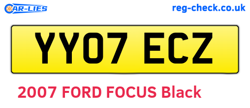 YY07ECZ are the vehicle registration plates.