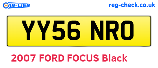 YY56NRO are the vehicle registration plates.