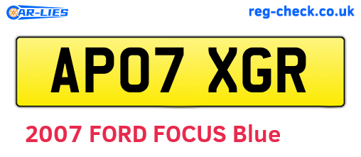 AP07XGR are the vehicle registration plates.