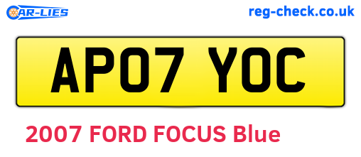 AP07YOC are the vehicle registration plates.