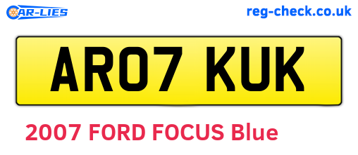 AR07KUK are the vehicle registration plates.
