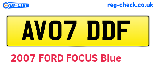 AV07DDF are the vehicle registration plates.