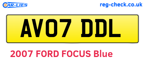 AV07DDL are the vehicle registration plates.