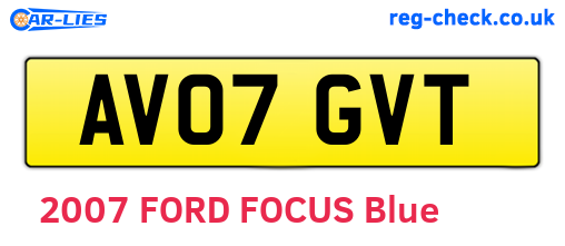 AV07GVT are the vehicle registration plates.
