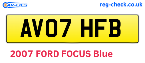 AV07HFB are the vehicle registration plates.