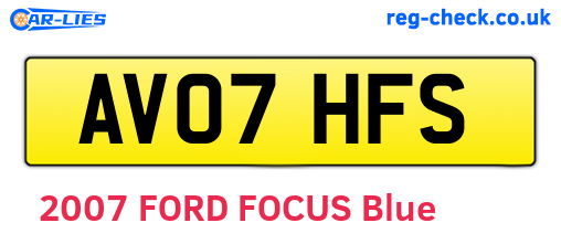 AV07HFS are the vehicle registration plates.