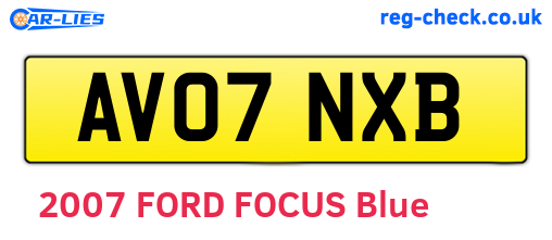 AV07NXB are the vehicle registration plates.