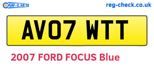 AV07WTT are the vehicle registration plates.