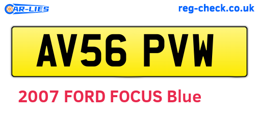 AV56PVW are the vehicle registration plates.