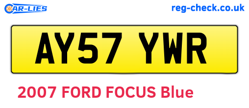 AY57YWR are the vehicle registration plates.