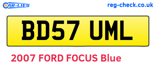BD57UML are the vehicle registration plates.