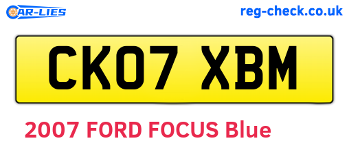 CK07XBM are the vehicle registration plates.