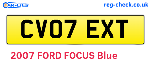 CV07EXT are the vehicle registration plates.