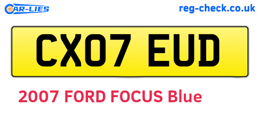 CX07EUD are the vehicle registration plates.
