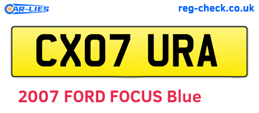 CX07URA are the vehicle registration plates.