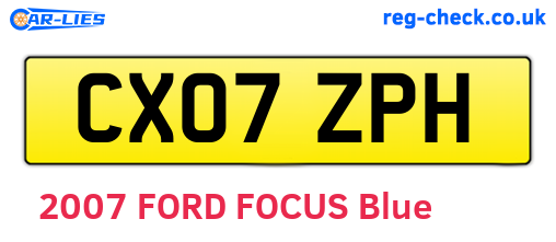 CX07ZPH are the vehicle registration plates.