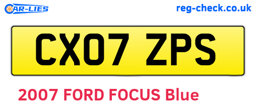 CX07ZPS are the vehicle registration plates.