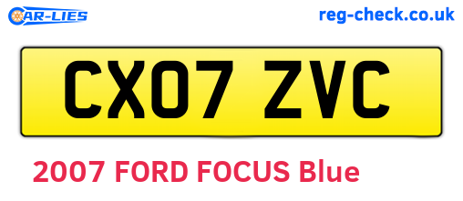 CX07ZVC are the vehicle registration plates.