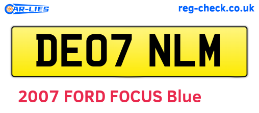 DE07NLM are the vehicle registration plates.