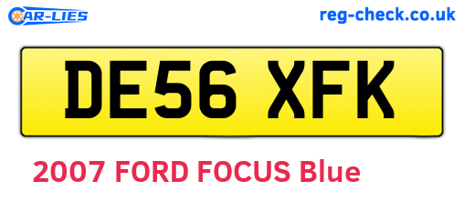 DE56XFK are the vehicle registration plates.