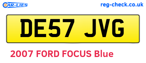 DE57JVG are the vehicle registration plates.