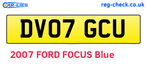 DV07GCU are the vehicle registration plates.