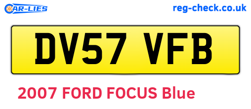 DV57VFB are the vehicle registration plates.