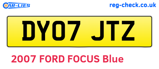 DY07JTZ are the vehicle registration plates.