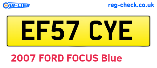 EF57CYE are the vehicle registration plates.