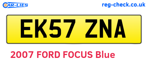 EK57ZNA are the vehicle registration plates.