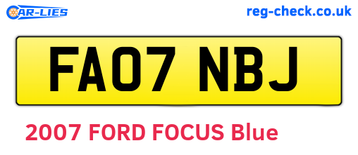 FA07NBJ are the vehicle registration plates.