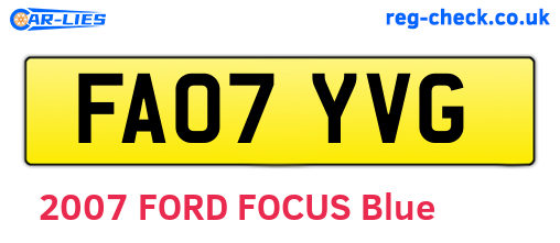FA07YVG are the vehicle registration plates.