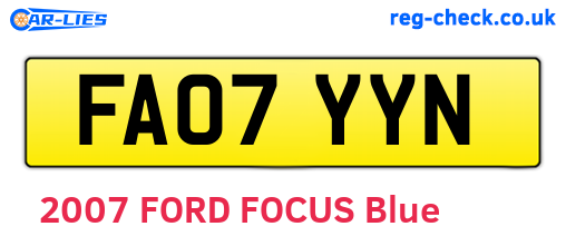 FA07YYN are the vehicle registration plates.