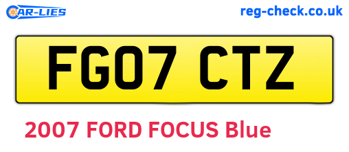 FG07CTZ are the vehicle registration plates.